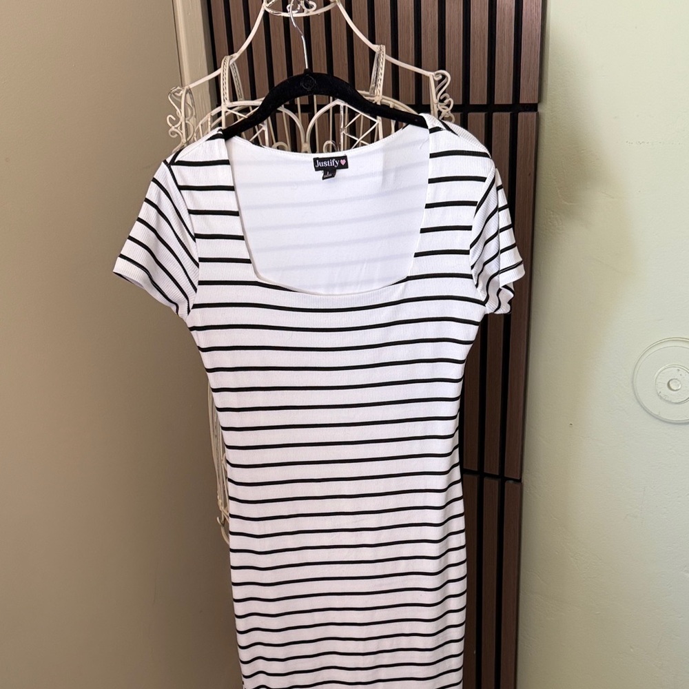 Black and White Striped Dress